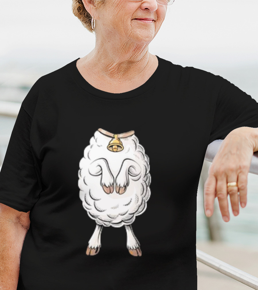 Adult Lamb Costume Meme Headless Fleece Bell T-Shirt