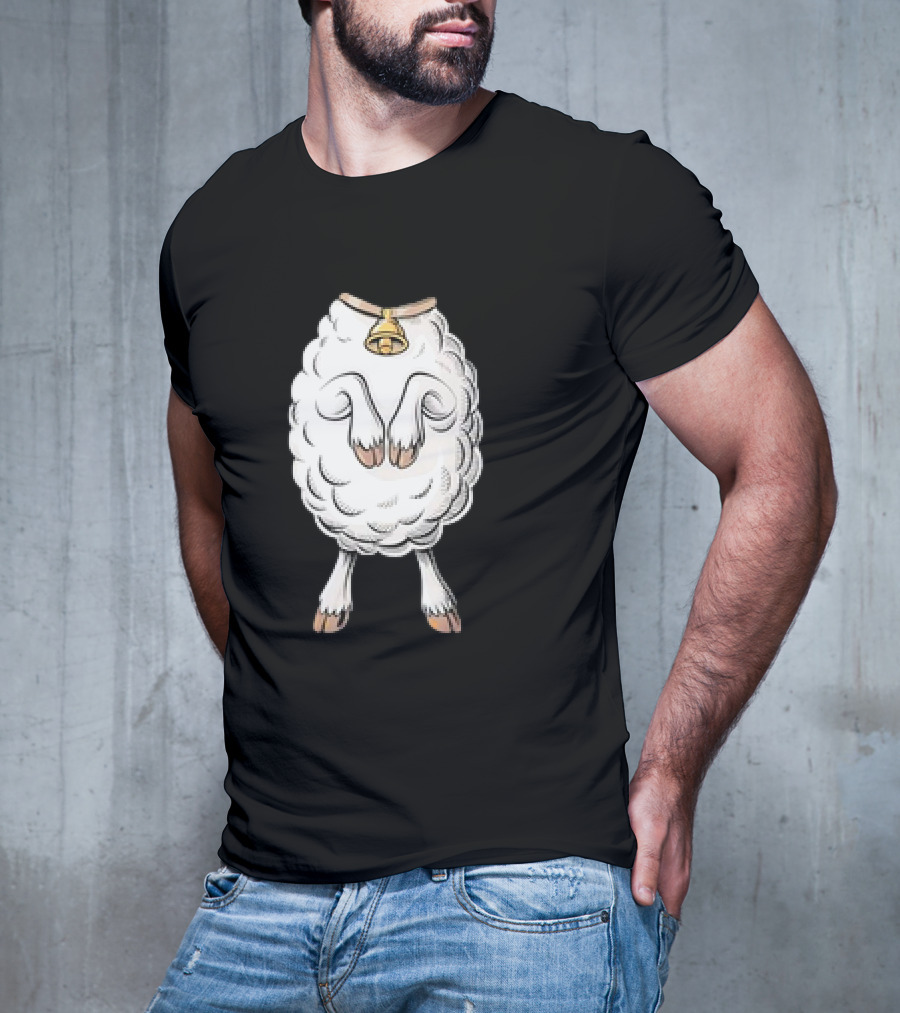 Adult Lamb Costume Meme Headless Fleece Bell T-Shirt