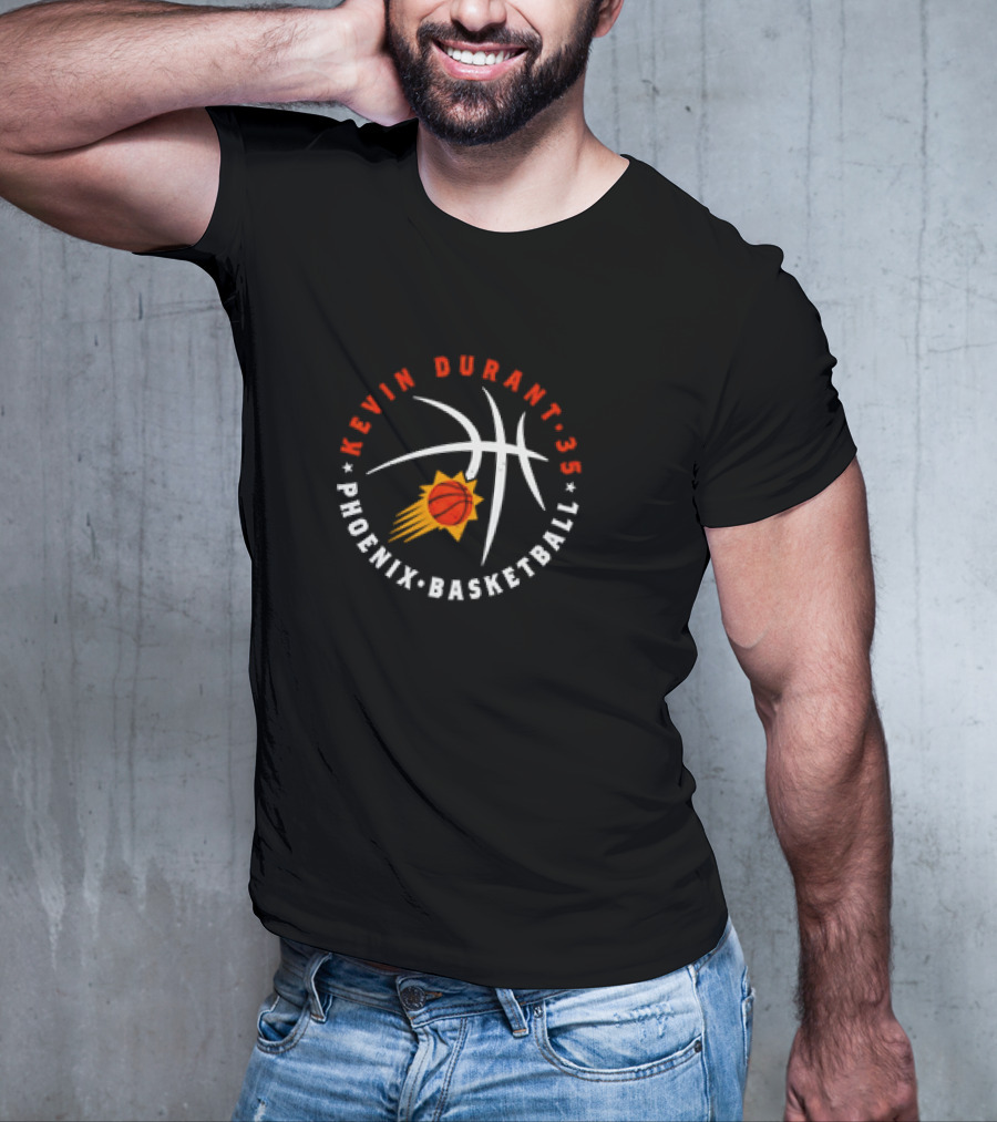Kevin Durant 35 Phoenix Basketball Suns Player Ball T-Shirt
