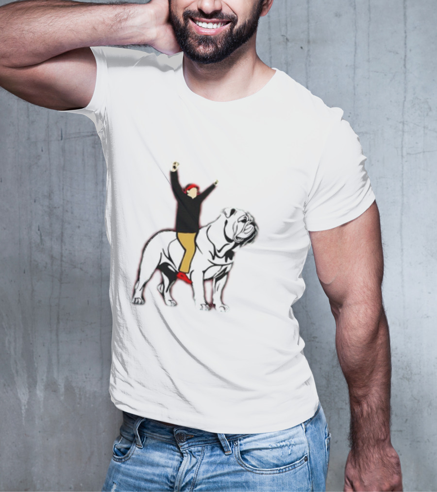 Kirby Smart And Uga Riding Into Battle Youth Competitor Bulldog Team Spirit T-Shirt