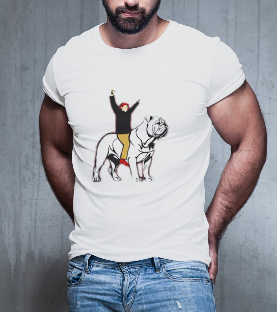 Kirby Smart And Uga Riding Into Battle Youth Competitor Bulldog Team Spirit T-Shirt