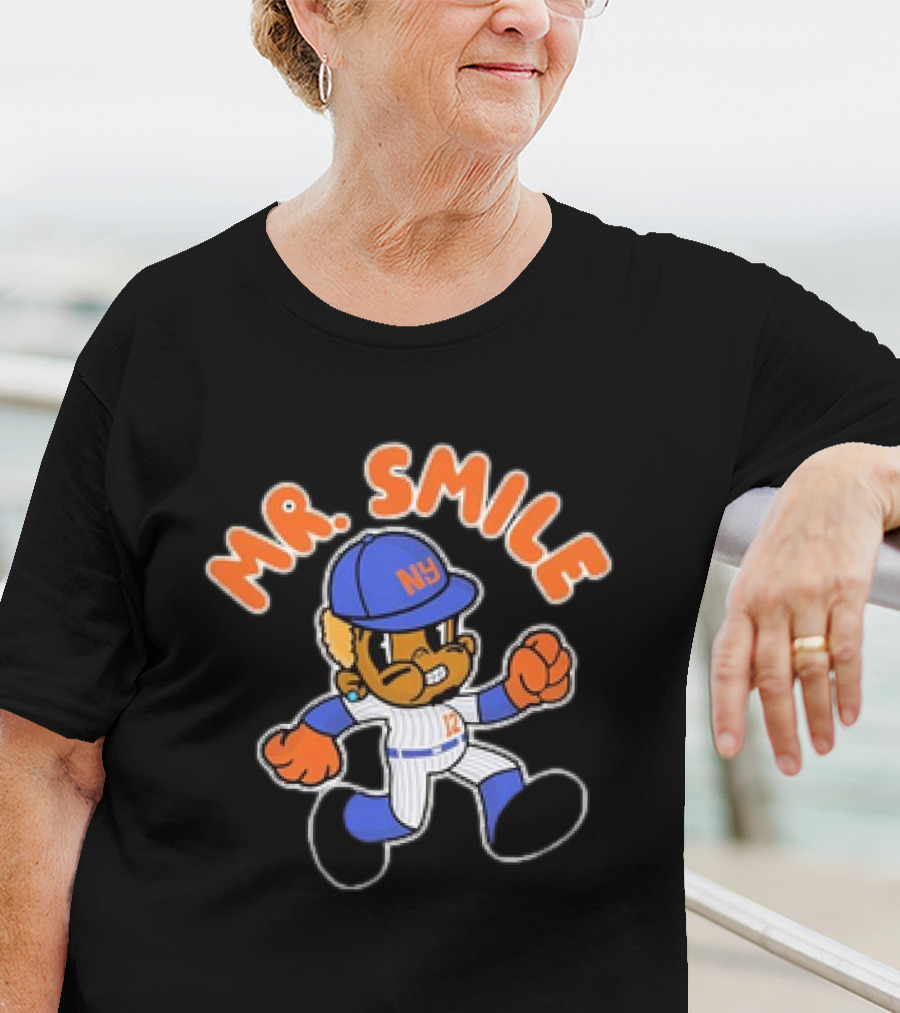 Mr. Smile New York Mets NY Baseball Character T-Shirt