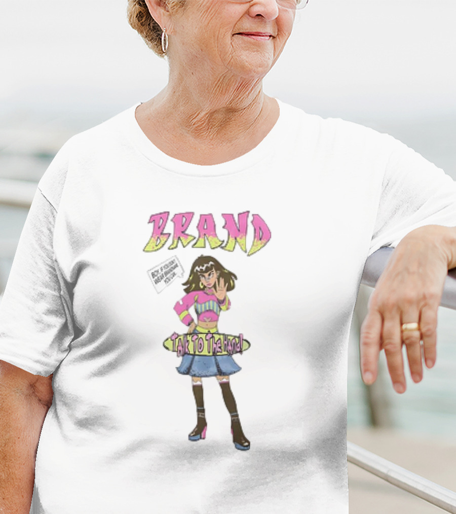 BRAND Skateboard Style Girl Talk To The Hand Retro Vibes T-Shirt