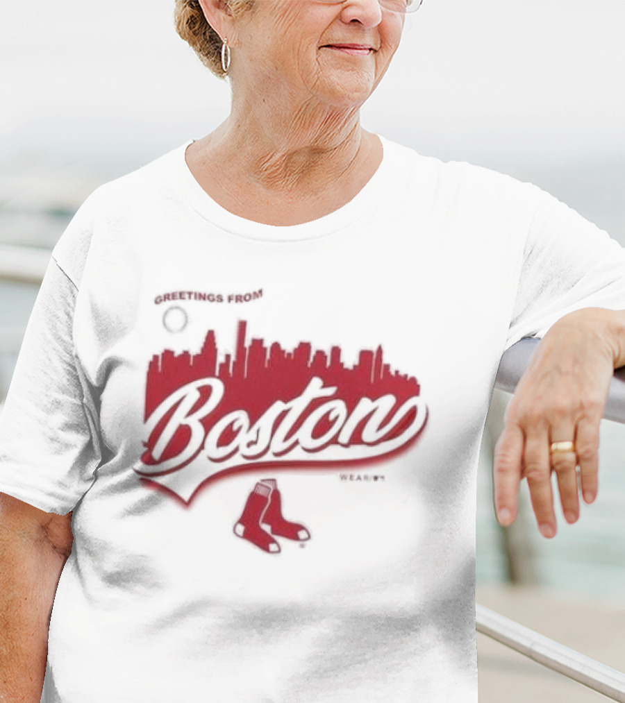 Greetings From Boston Red Sox Skyline T-Shirt