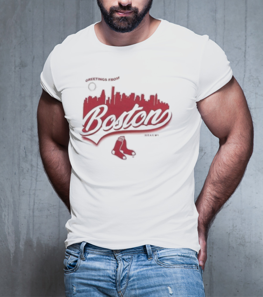 Greetings From Boston Red Sox Skyline T-Shirt