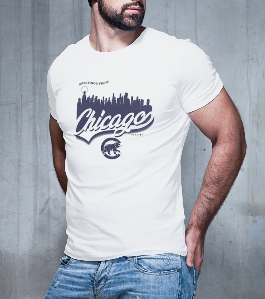 Greetings From Chicago Skyline Cubs T-Shirt