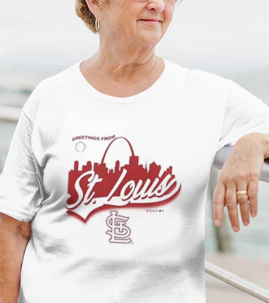 Greetings From St. Louis Cardinals Skyline STL T-Shirt