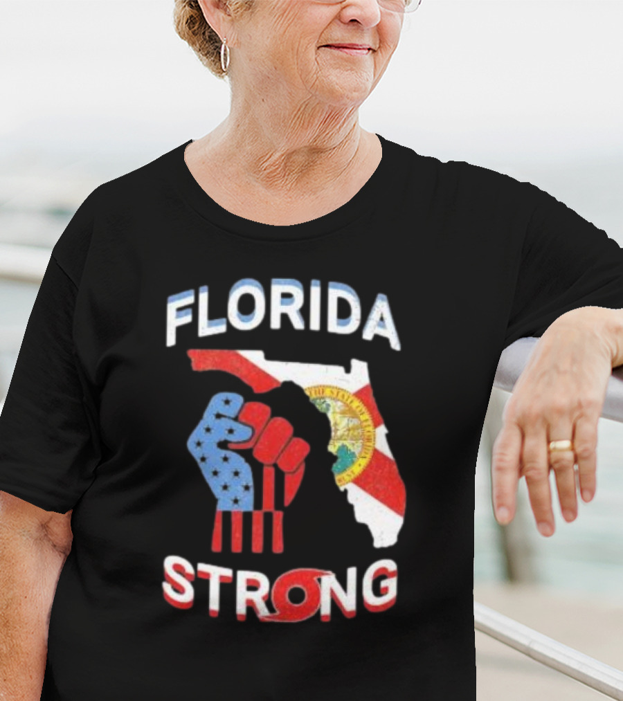 Florida Strong Pride Support Floridians State Flag Fist T-Shirt