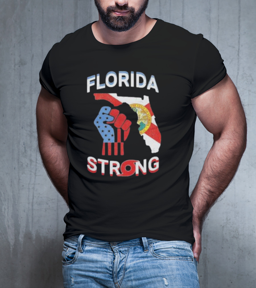 Florida Strong Pride Support Floridians State Flag Fist T-Shirt