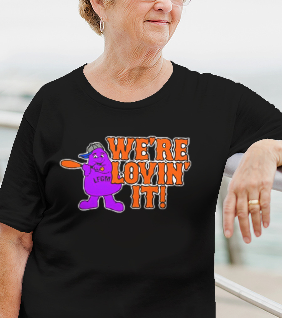 New York Mets LFGM Grimace We're Lovin' It T-Shirt