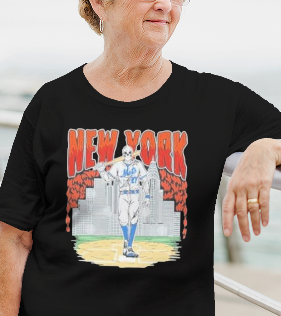New York Mets Reed Garrett Skyline Baseball T-Shirt