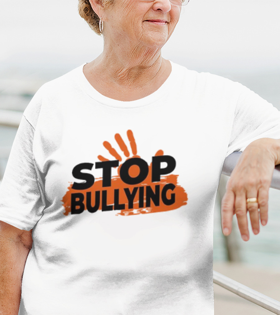 Eudy Stop Bullying Handprint Message T-Shirt