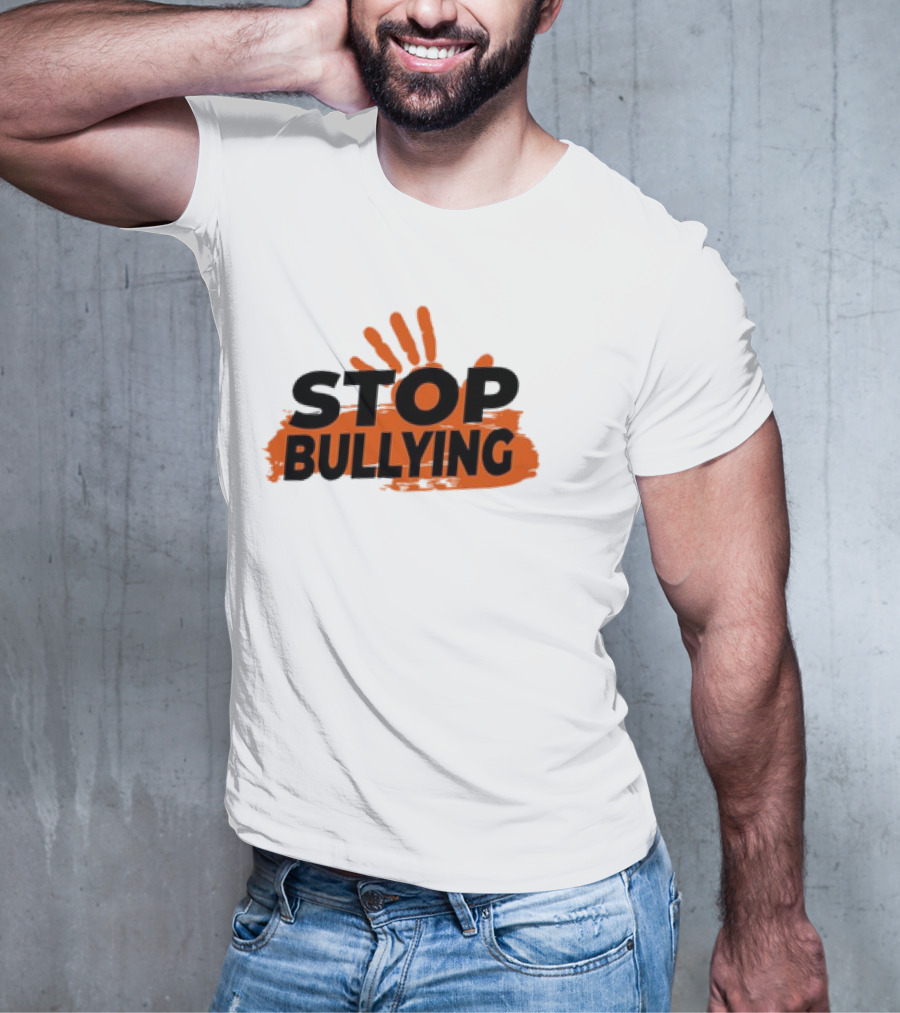 Eudy Stop Bullying Handprint Message T-Shirt