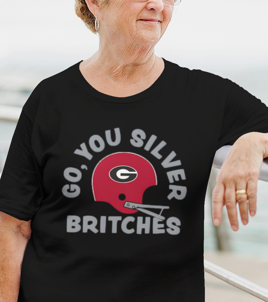 Georgia Football Go You Silver Britches Vintage Helmet T-Shirt