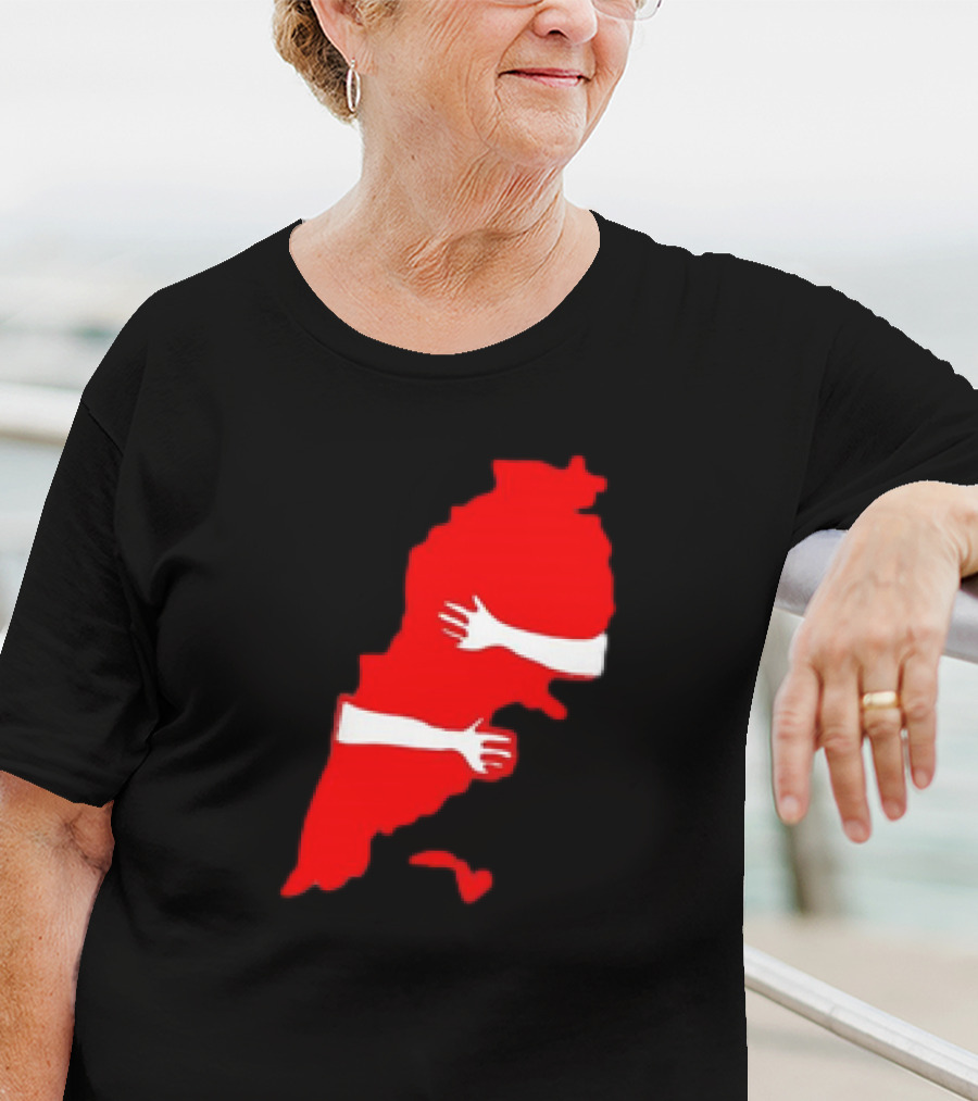 Lebanese Hug Red Map Embrace T-Shirt