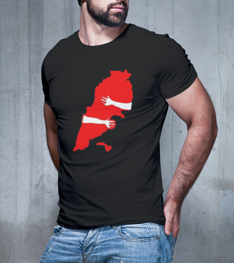 Lebanese Hug Red Map Embrace T-Shirt
