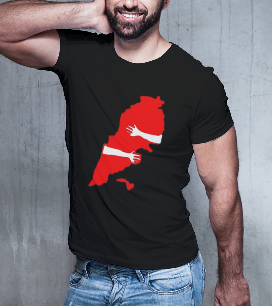 Lebanese Hug Red Map Embrace T-Shirt