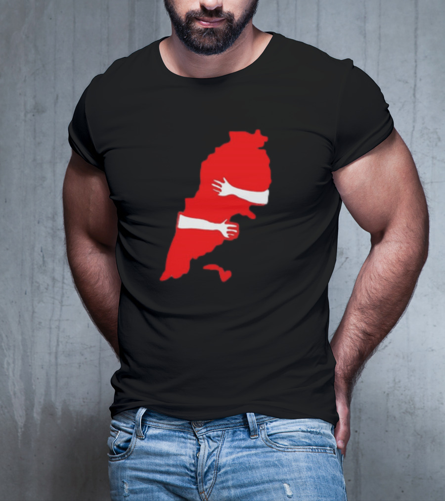 Lebanese Hug Red Map Embrace T-Shirt