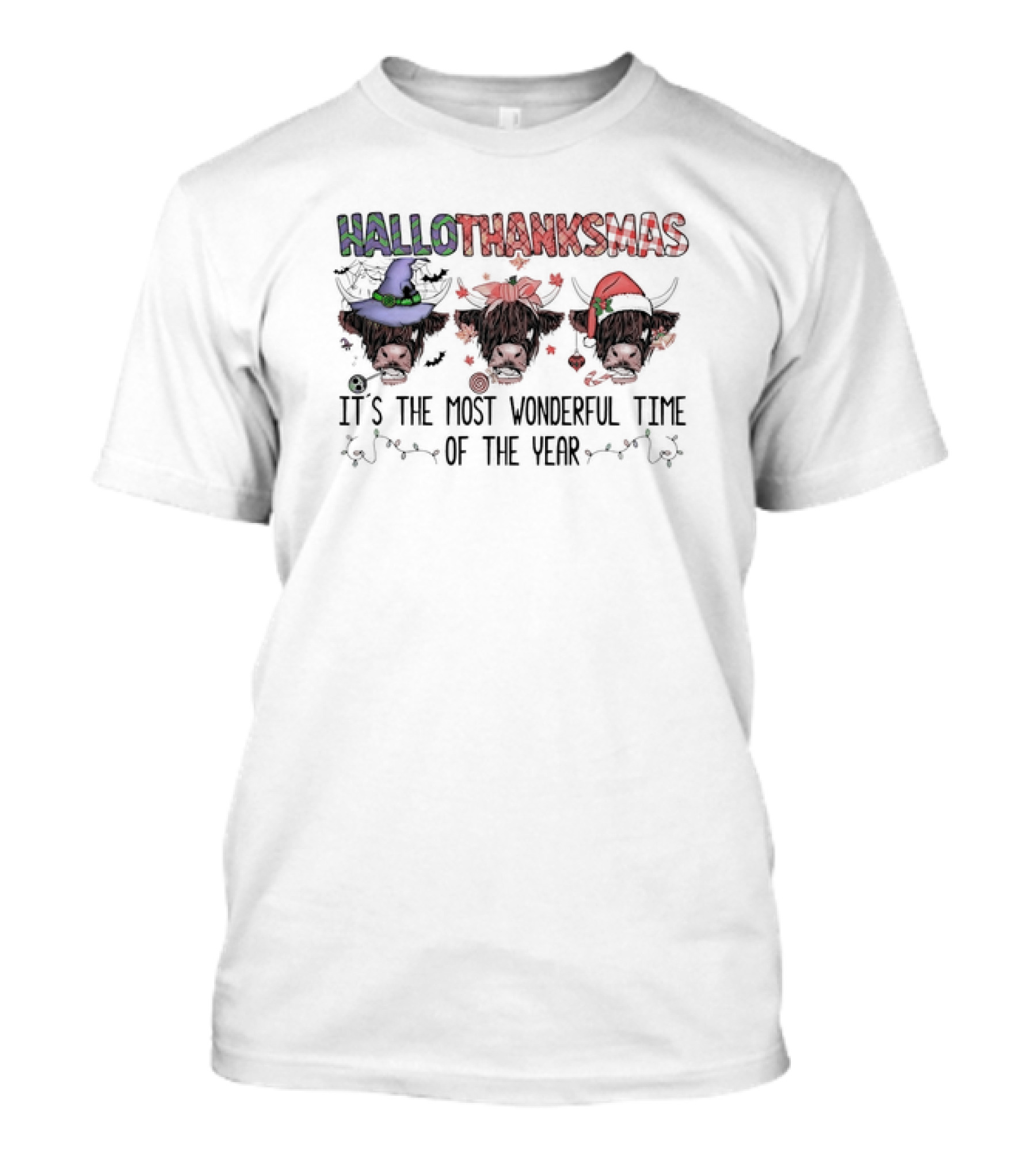 HalloThanksMas Cows It's The Most Wonderful Time Of The Year T-Shirt