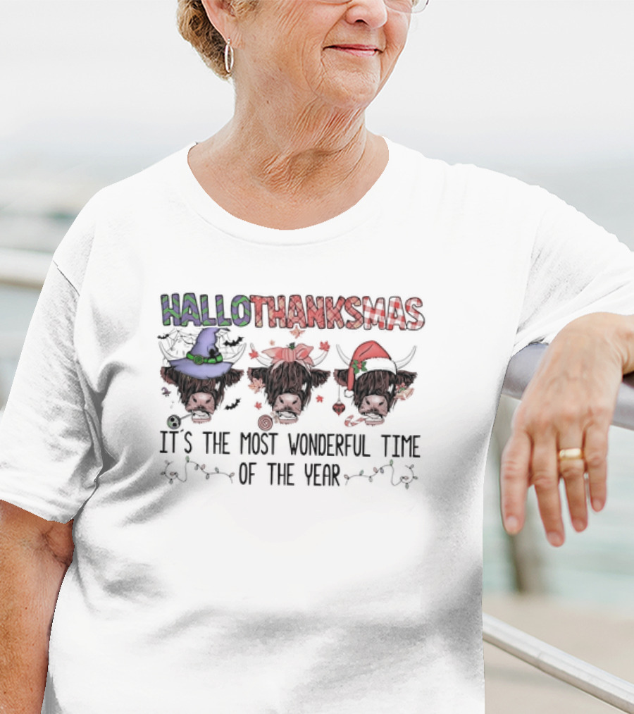 HalloThanksMas Cows It's The Most Wonderful Time Of The Year T-Shirt