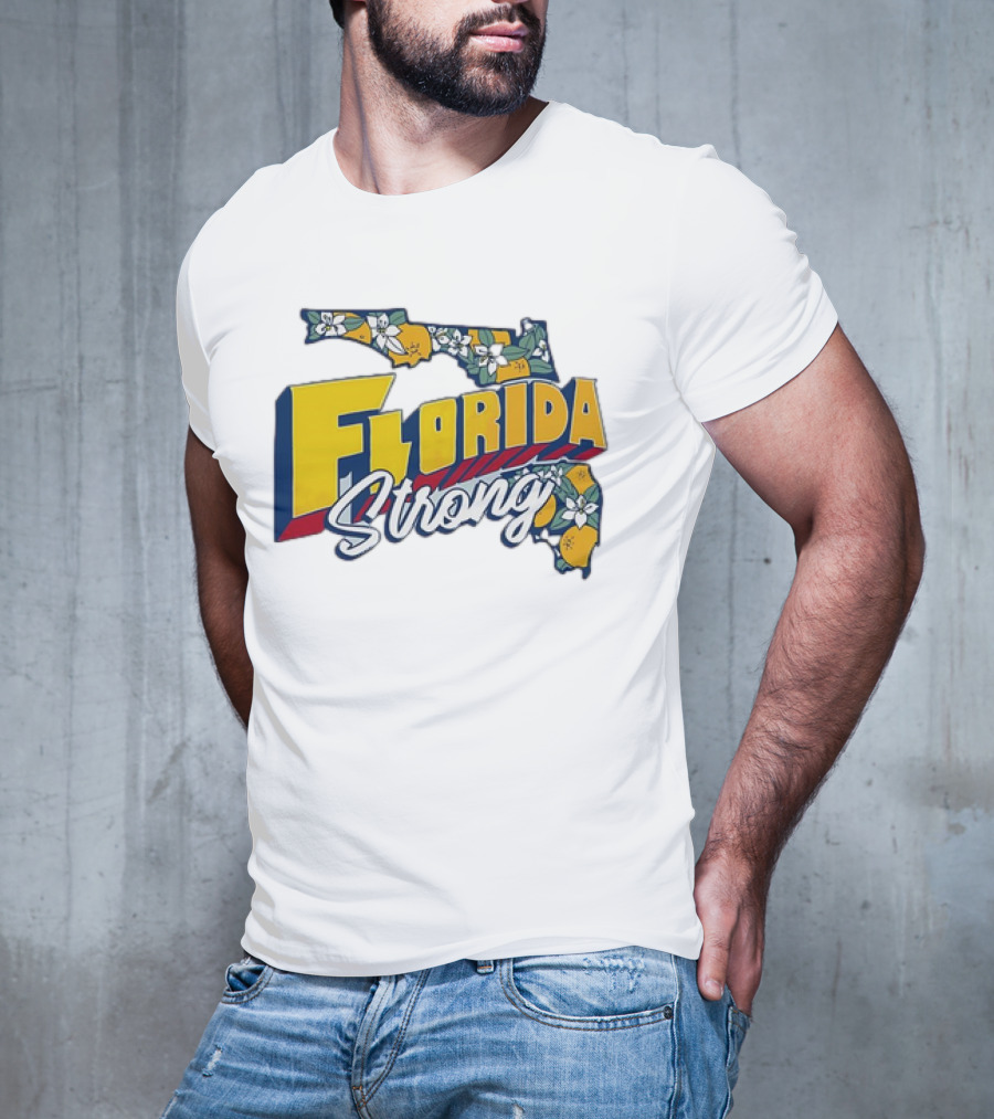 Florida Strong State Outline Orange Blossom T-Shirt