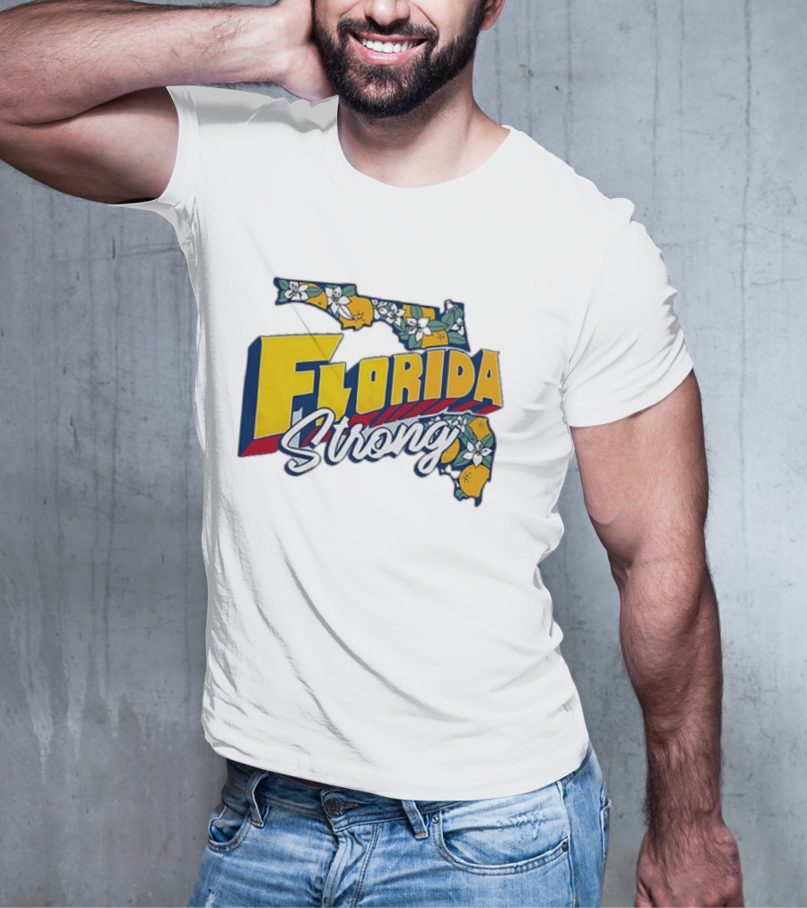 Florida Strong State Outline Orange Blossom T-Shirt