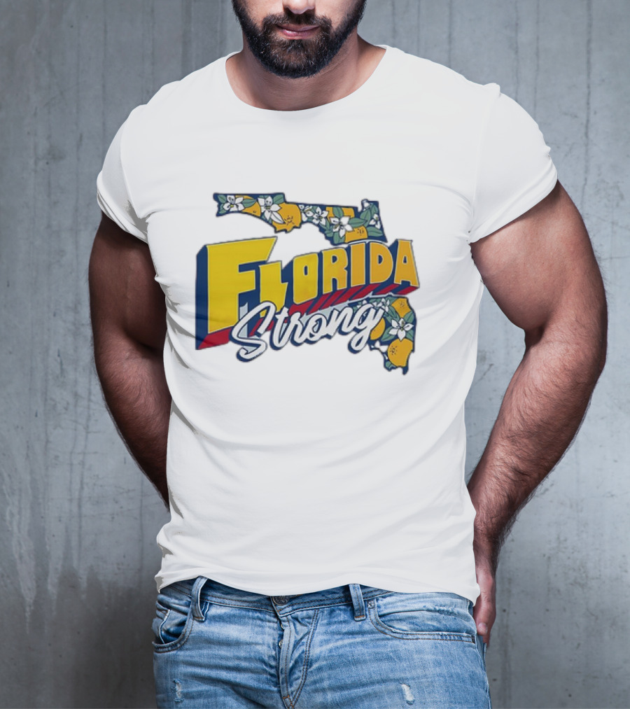Florida Strong State Outline Orange Blossom T-Shirt