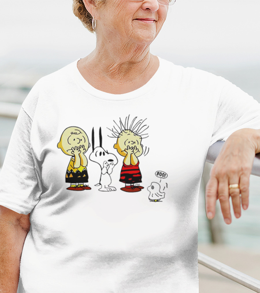 Snoopy Boo Peanuts Ghost Scare With Charlie Brown And Friends T-Shirt