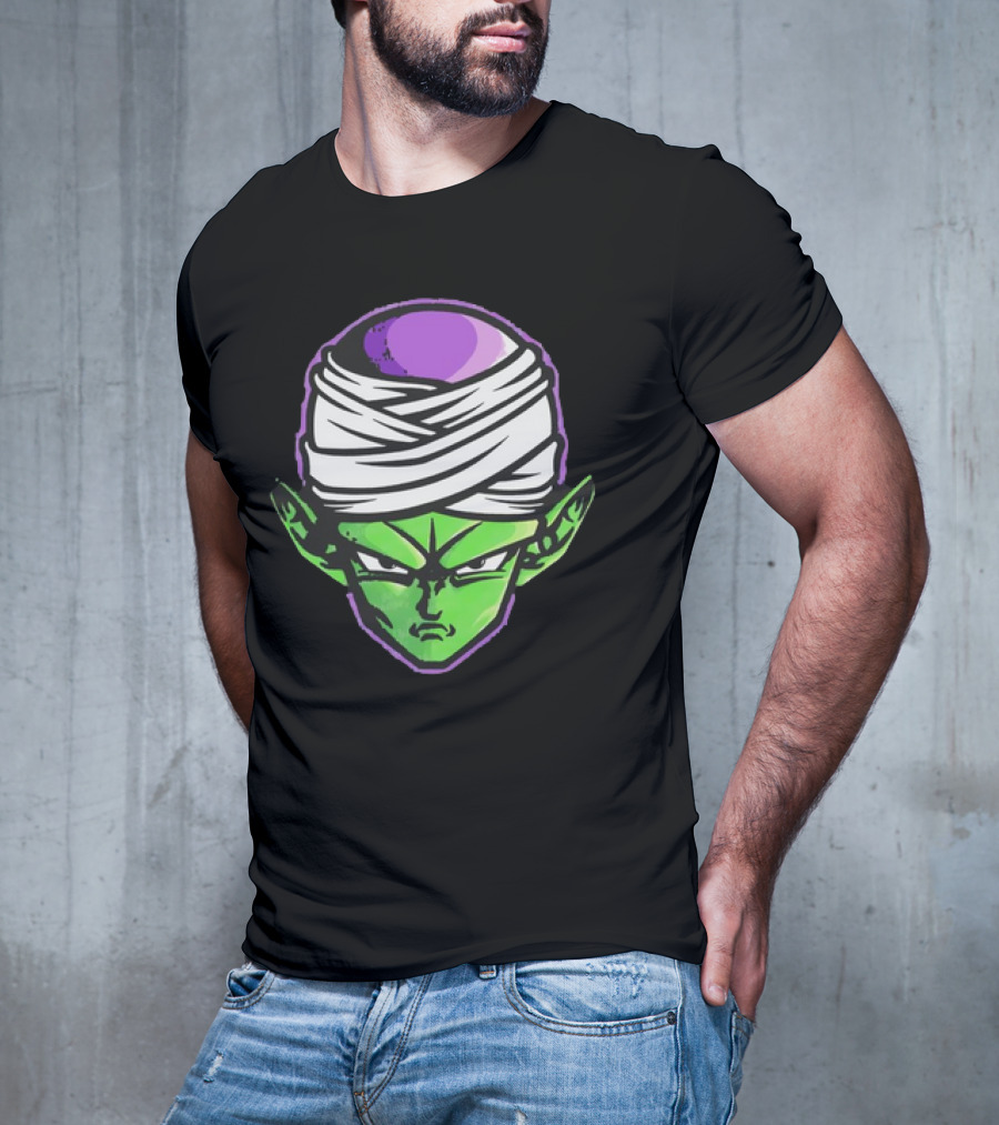 Piccolo Dragon Ball Z Green Face Turban Anime Character T-Shirt
