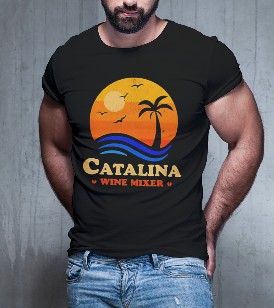 Step Brothers Catalina Wine Mixer Vintage Sunset Palm Island T-Shirt