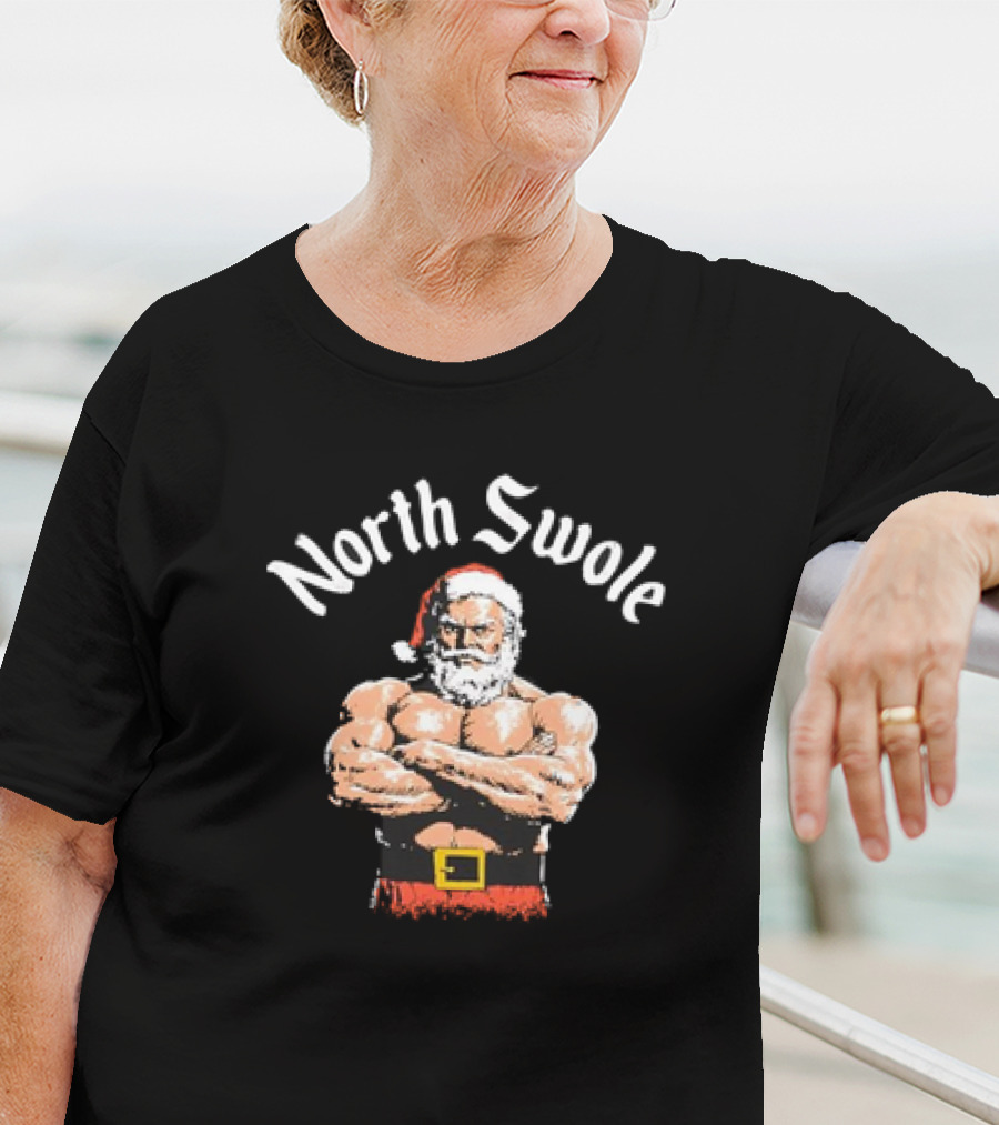 North Swole Santa Christmas Bodybuilding Holiday T-Shirt