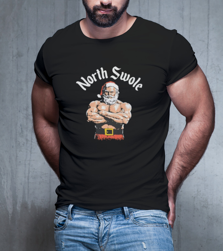 North Swole Santa Christmas Bodybuilding Holiday T-Shirt