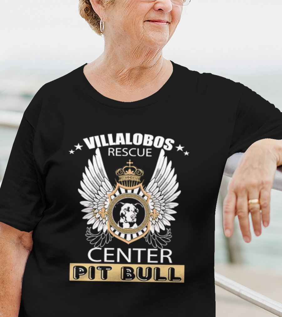 Villalobos Rescue Center Pit Bull Wings Crest T-Shirt