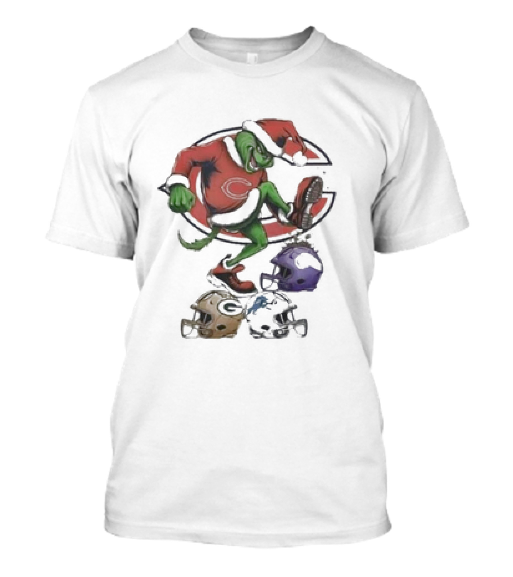 Grinch Christmas Chicago Bears Crush NFC North Rivals Helmets T-Shirt
