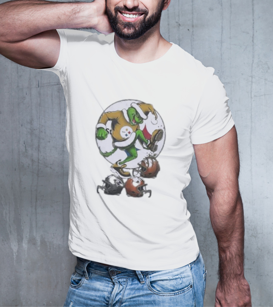 Christmas Grinch Pittsburgh Steelers Stomp NFL Teams T-Shirt