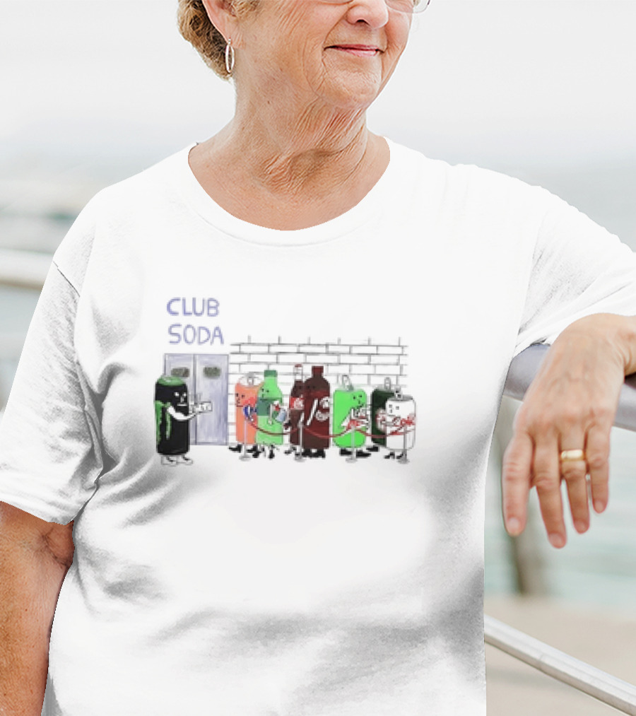 Club Soda Lineup With Colorful Cartoon Soda Bottles T-Shirt