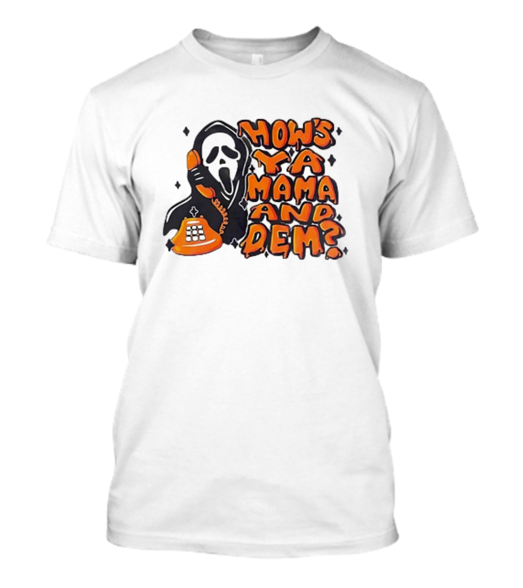 Ghostface How's Ya Mama And Dem Phone Call Retro 90s Horror T-Shirt