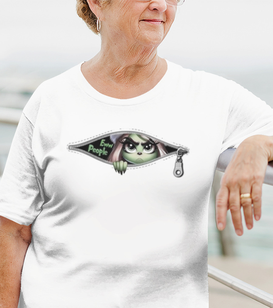 Eww People Girly Grinch Zipper Funny Christmas Movie T-Shirt