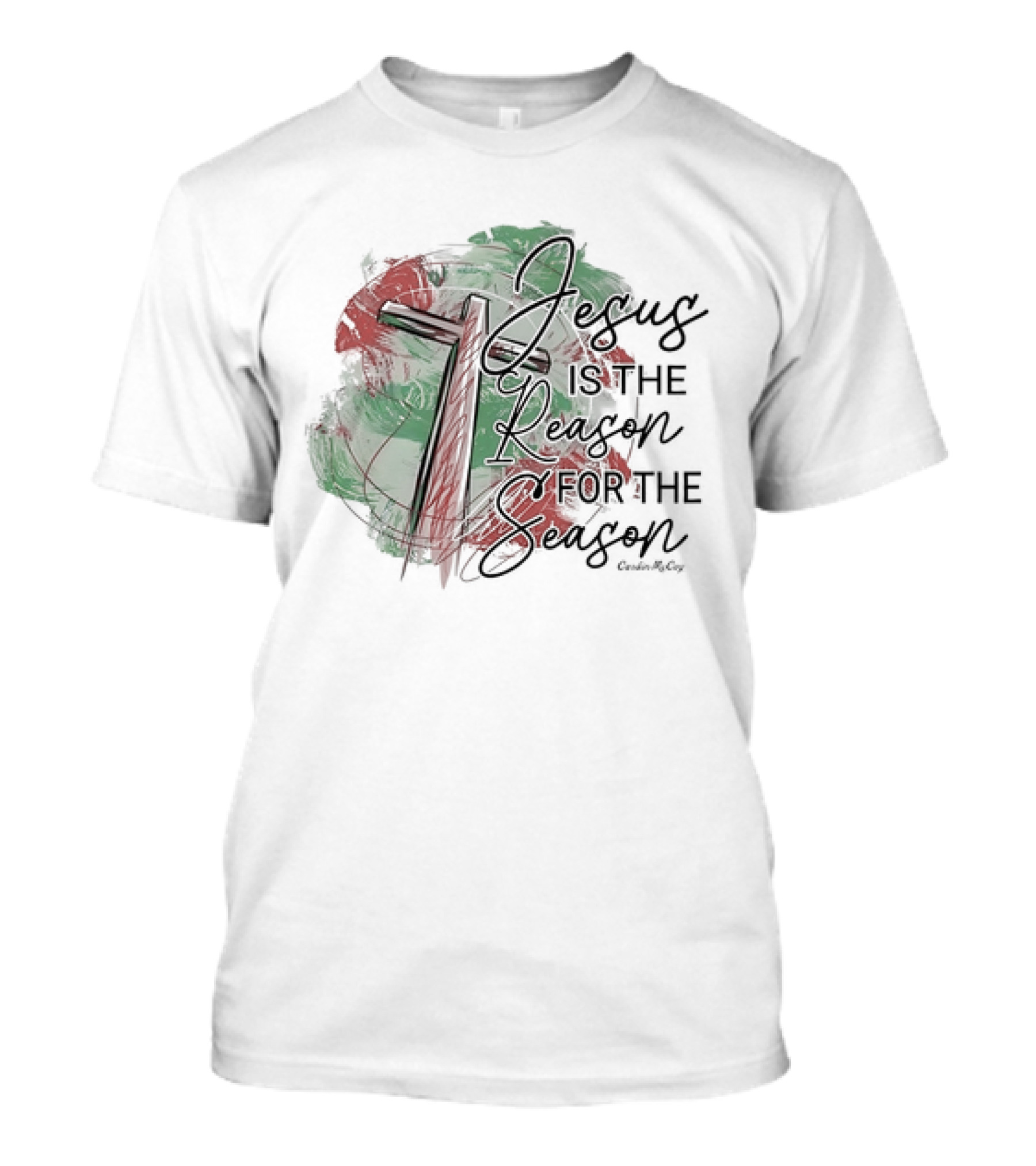 Jesus Is The Reason For The Season Brush Cross T-Shirt