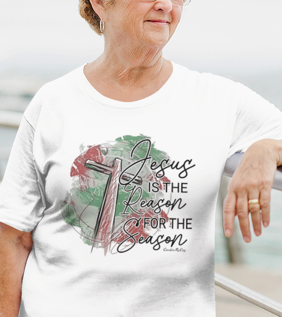 Jesus Is The Reason For The Season Brush Cross T-Shirt