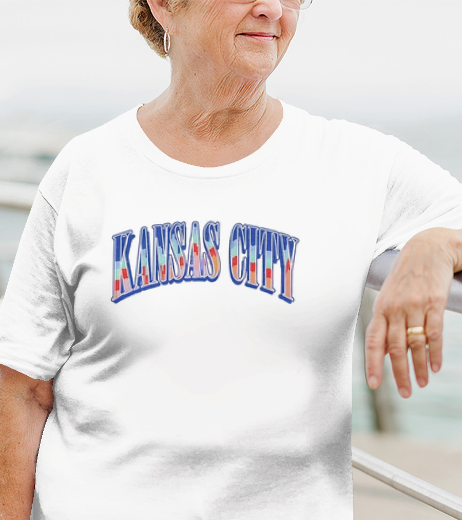 KANSAS CITY Sports Arch Letters Multicolor T-Shirt