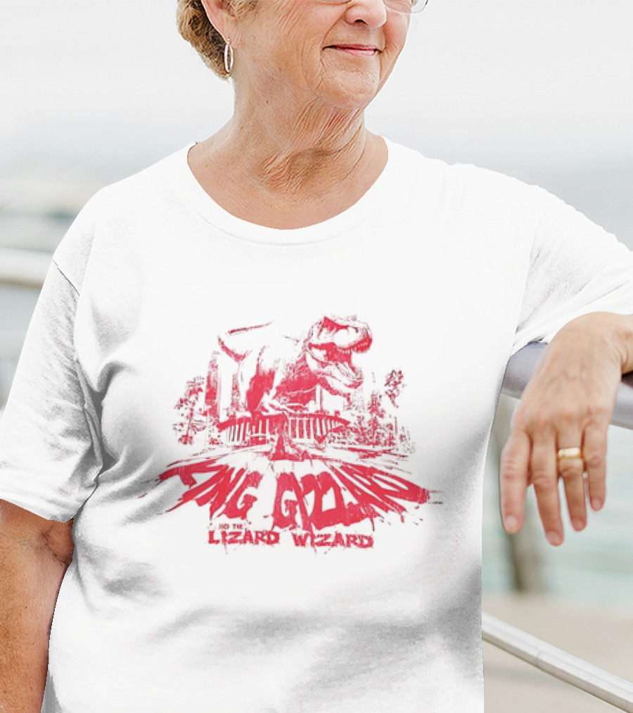 King Gizzard And The Lizard Wizard Dinosaur City Red Sketch T-Shirt