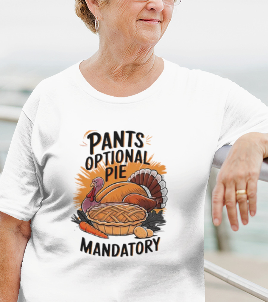 Pants Optional Pie Mandatory Thanksgiving Turkey And Pie T-Shirt