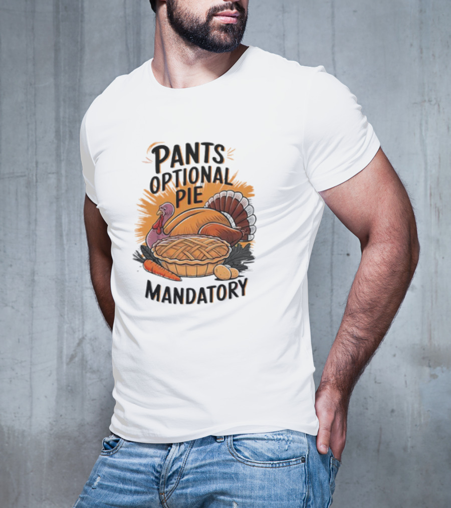 Pants Optional Pie Mandatory Thanksgiving Turkey And Pie T-Shirt
