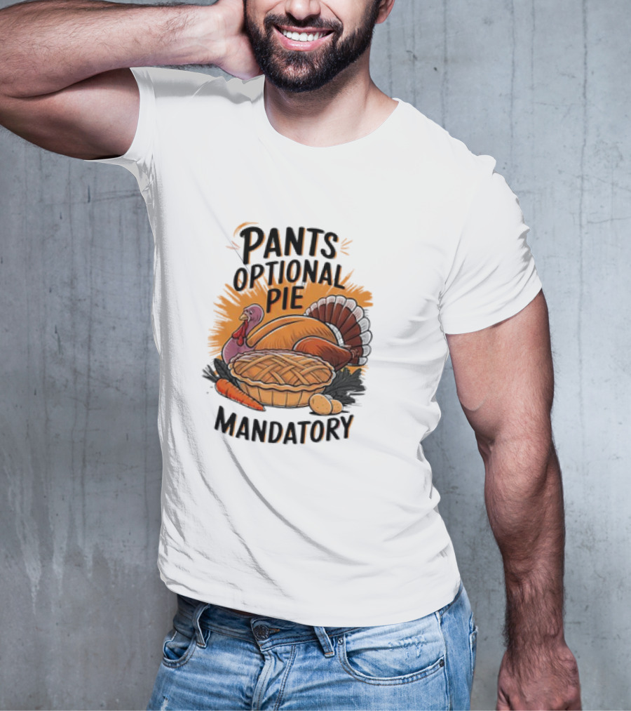 Pants Optional Pie Mandatory Thanksgiving Turkey And Pie T-Shirt