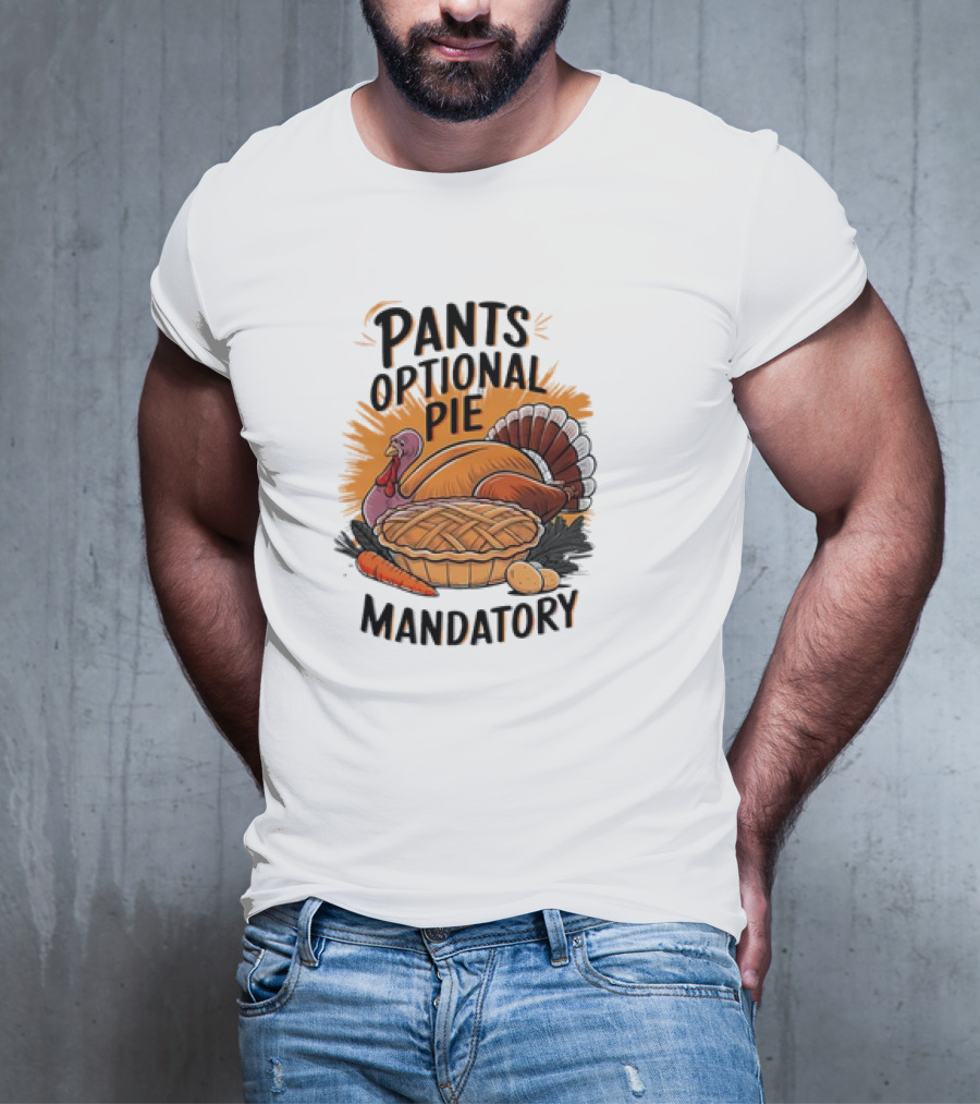 Pants Optional Pie Mandatory Thanksgiving Turkey And Pie T-Shirt