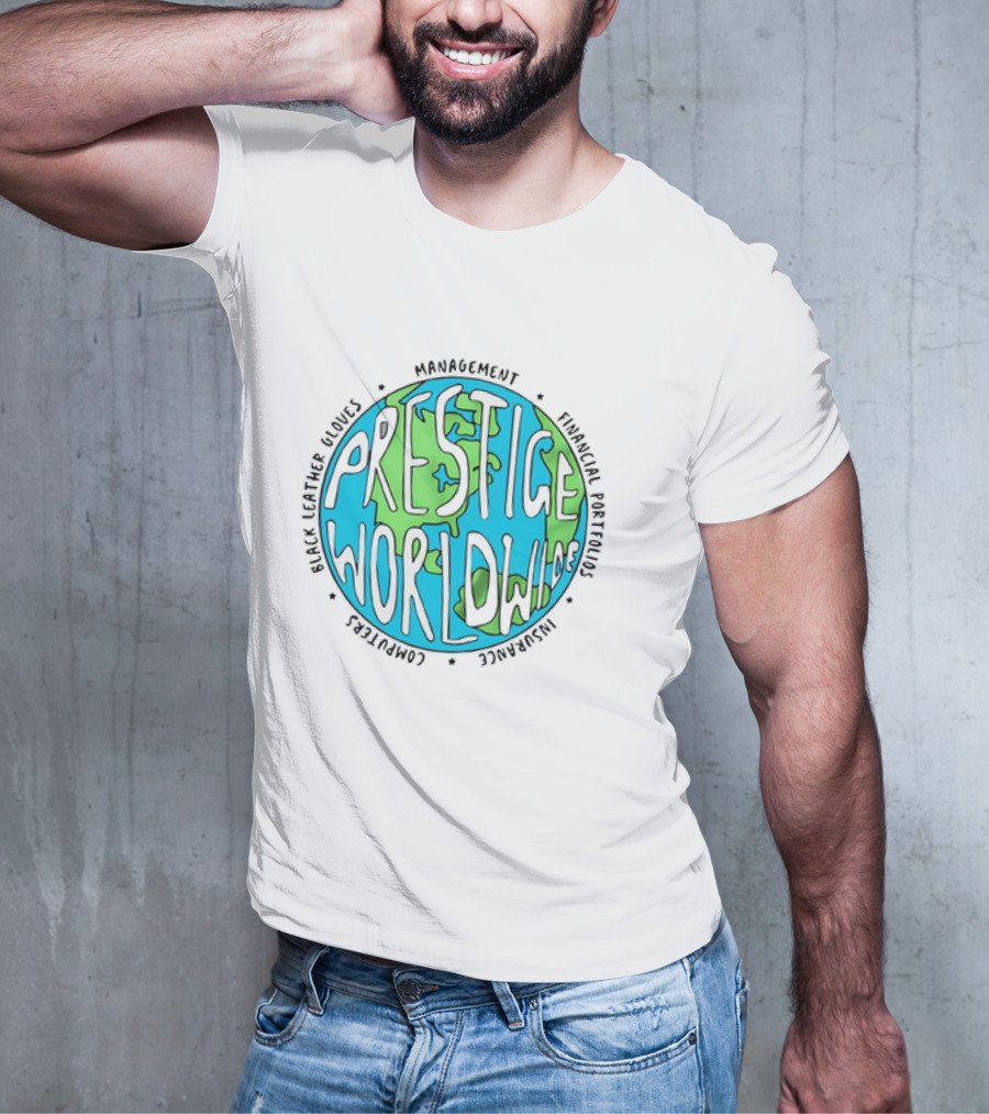 Step Brothers Prestige Worldwide Management Financial Portfolios Computers Black Leather Gloves Insurance T-Shirt