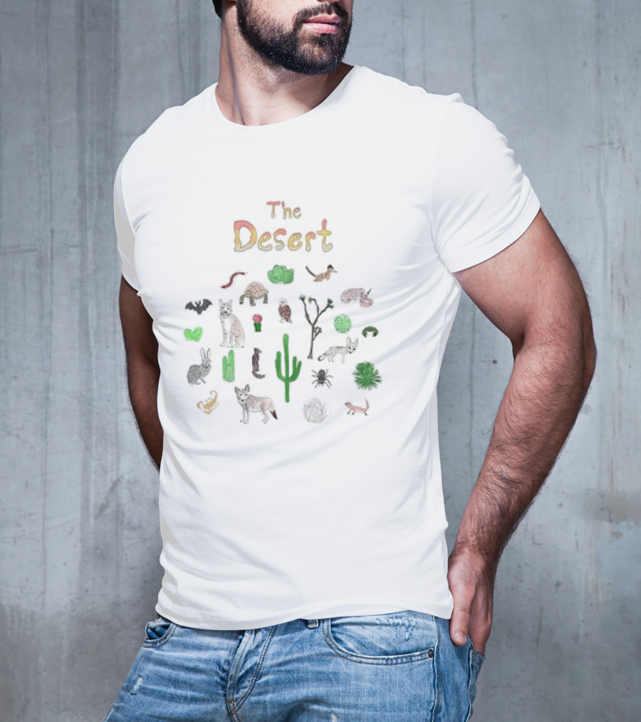 The Desert Animals Cactus Snake Coyote Fox Turtle Bat Lizard Rabbit Spider Scorpion Squirrel T-Shirt