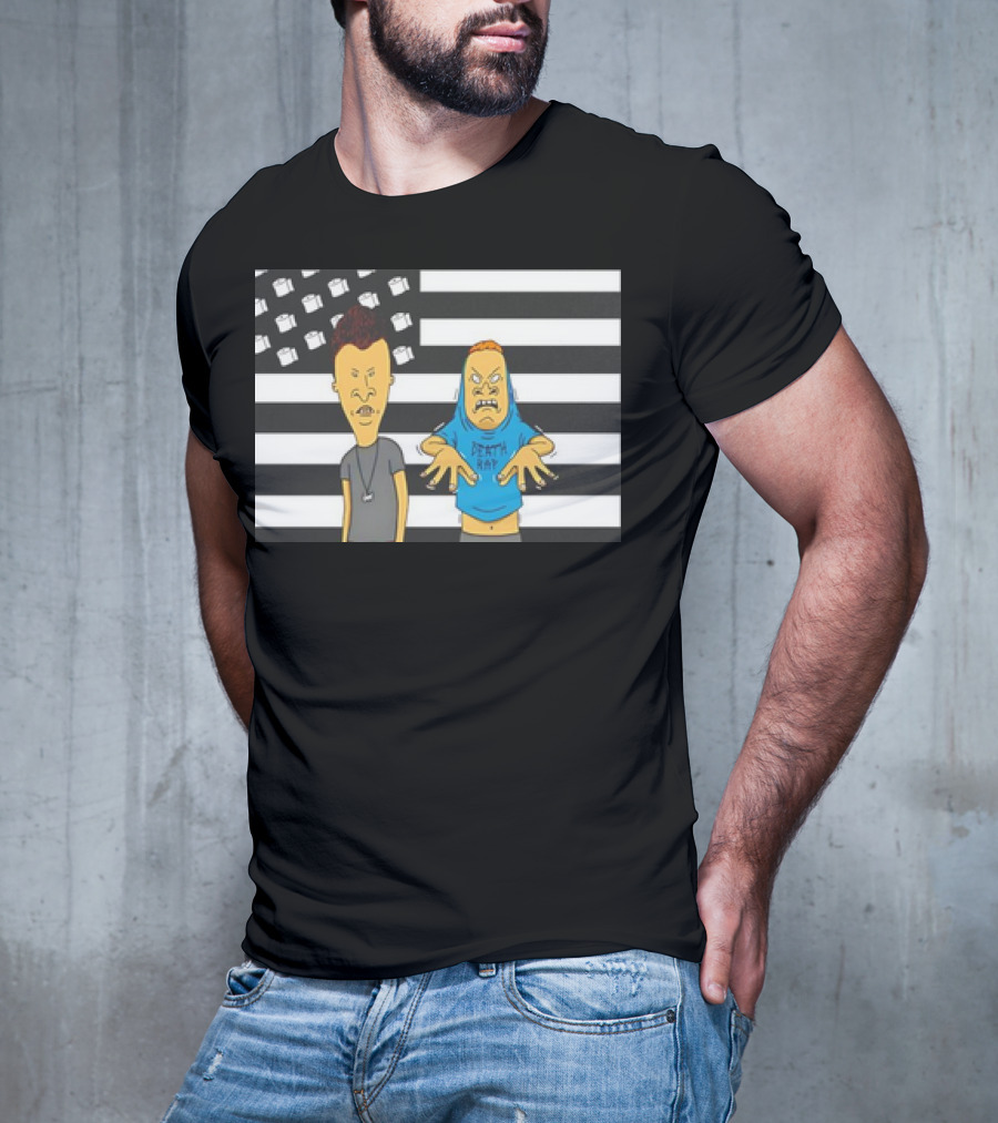 Beavis And Butthead Cornholio Death Rap American Flag T-Shirt