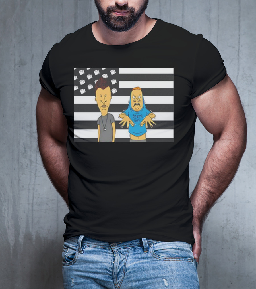 Beavis And Butthead Cornholio Death Rap American Flag T-Shirt